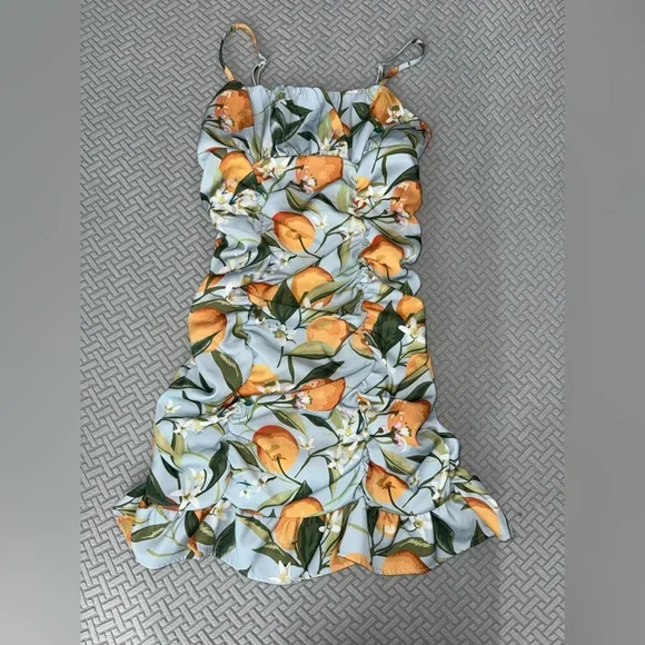 Cider Orange and Green Floral Mini Dress - Picture 7 of 9